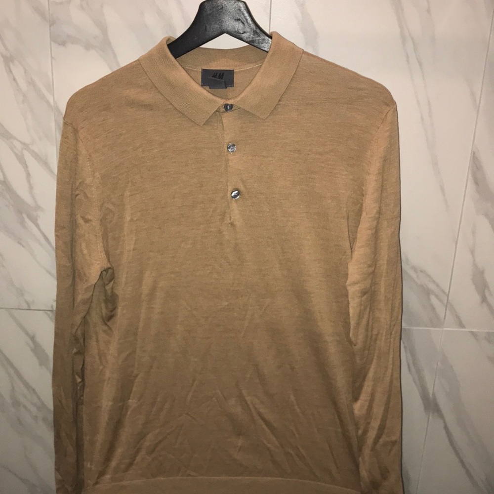 Long Sleeve Silk Polo